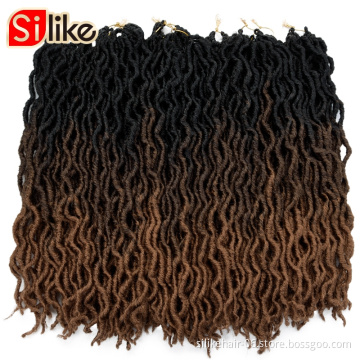 Goddess Faux locs Crochet Hair Soft Gypsy Locs Wavy Crochet Braids Dreadlocks Curly Wavy Braiding Hair Extensions 24 Strands